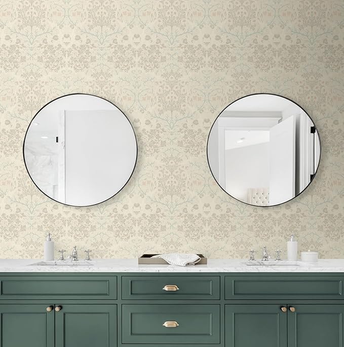 NextWall Seabrook Designs Victorian Garden Floral Vintage Prepasted Wallpaper (Lunar Rock & Clay)