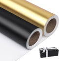 NESCCI Matte Metal Wrapping Paper, Solid Color Paper-2 Roll,17.5 Inches X 32.8 Feet Per Roll,Gift Wrapping Paper,Perfect for Wedding,Valentine's Day,Birthday,Baby Shower,DIY Bouquet