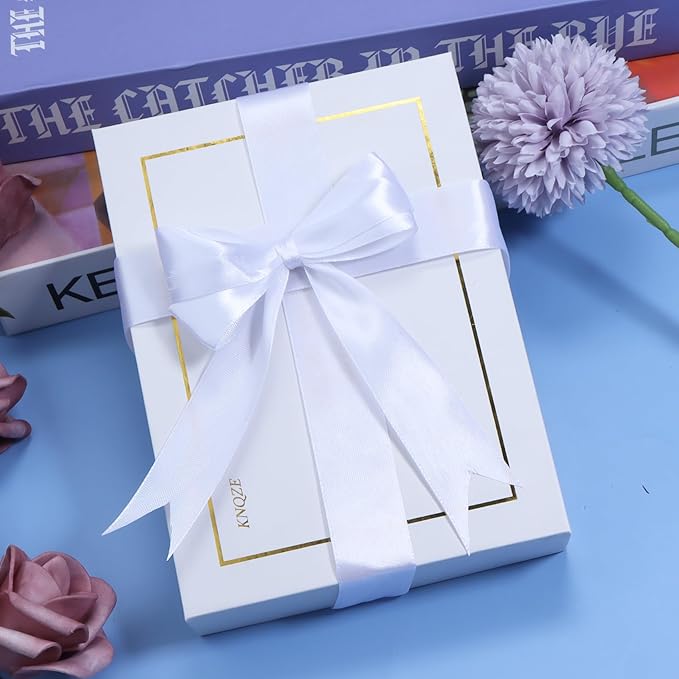 White Ribbon for Gift Wrapping, 1 inch Polyester Satin Hair Ribbon for Flower Bouquet, Weeding Decoration, Baby Shower, Crafts Bows Fabric Christmas Ribbons 25 Yards