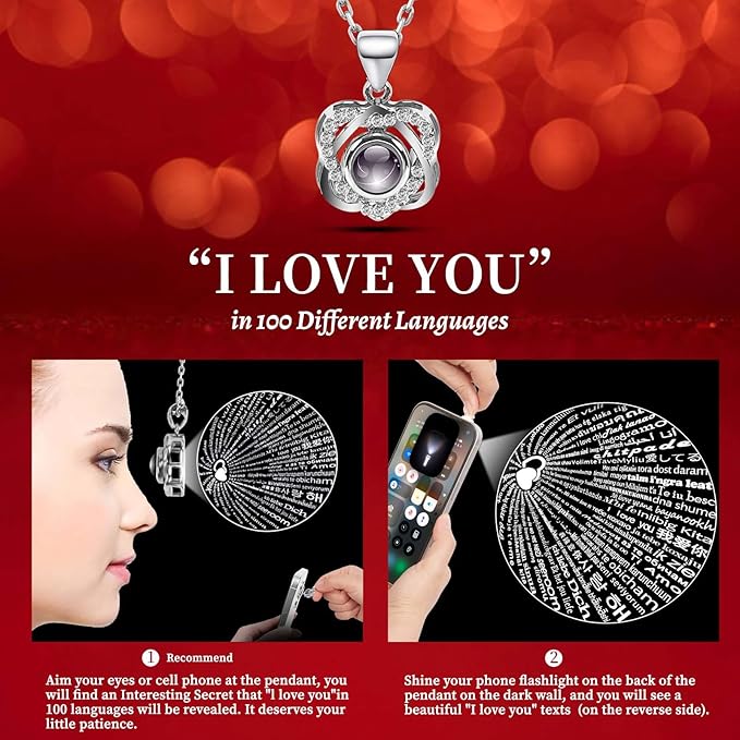 2 Preserved Real Rose with Heart I Love You Necklace- Eternal Rose Birthday Gifts for Women Wife Girlfriend Her Mom on Festivals Gifts Christmas Valentines Mothers Day Anniversary-Sky Blue Roses