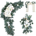 Large Wedding Arch Flowers Set of 2, 49''L & 26''L Wedding Arch Faux Flowers Decor and Artificial Flower Arrangements Decorations for Reception,Welcome Sign and Ceremony Backdrop