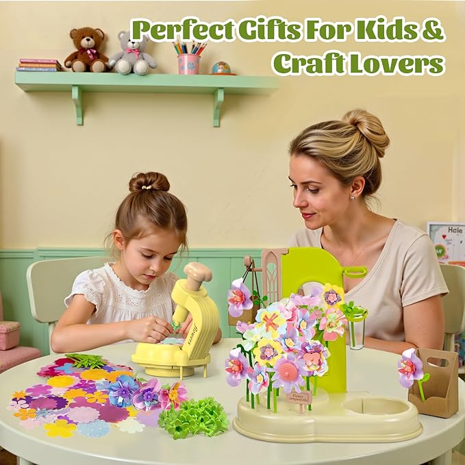 DIY Fabric Flower Bouquets Toys,Craft Kit Toys for Kids Ages 3-12+, 150PCS Arts & Crafts Educational Toy, Creative Handmade Flower Making Set, Birthday Gift for Girls Boys Toddlers 3 4 5 6 7 8 9 10+