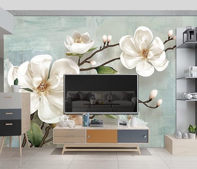 Beautiful 3D Floral Wallpaper Bedroom Modern Flowers murals Trendy Office Decorative Living Room tv Background Large Wall Mural - 160"x108" Not Peel and Stick