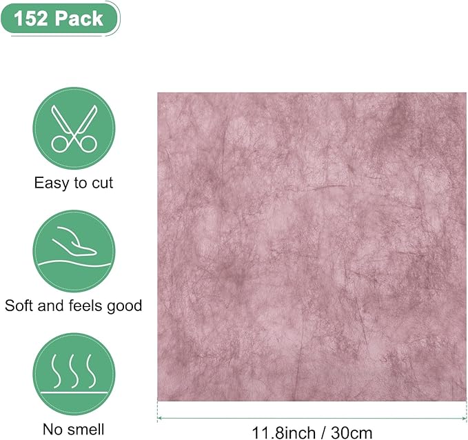 M METERXITY 152-Sheet Korean Cotton Wrapping Flower Paper, 11.8 Inch/ 30cm Waterproof Floral Wrapping Cotton Paper for Bouquets/Gift Packaging [Rose]