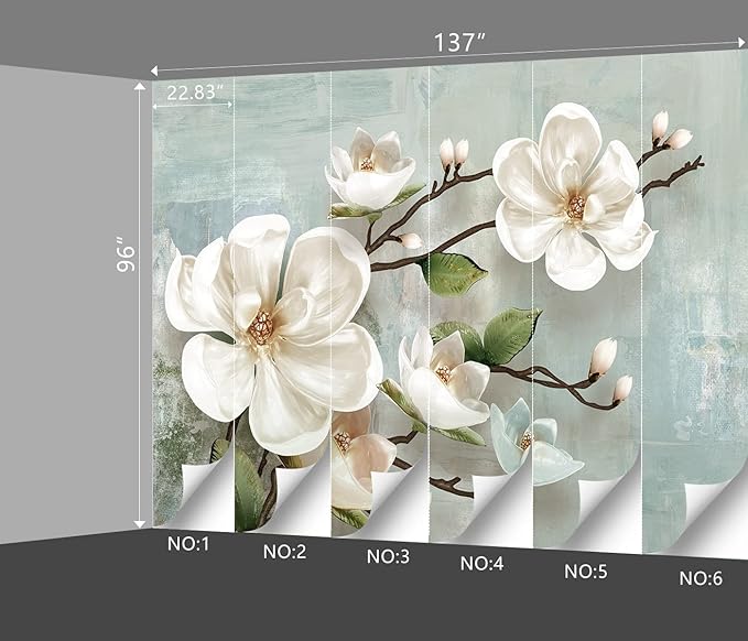 Beautiful 3D Floral Wallpaper Bedroom Modern Flowers murals Trendy Office Decorative Living Room tv Background Large Wall Mural - 137"x96" Not Peel and Stick