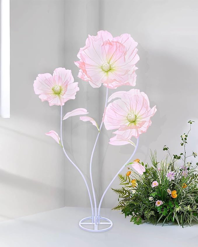 B-COOL Artificial Giant Flowers for Decoration: Pink Huge Flowers 5.58 ft Large Silk Flower Faux Floral for Wedding Reception Arrangements Photographic Props Party Background Decor