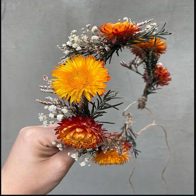 60 Pcs Natural Dried Daisy Flowers Heads Bulk Gerbera Daisies Multicolor Real Sunflowers Chrysanthemum Dry Flower Arrangements for Wedding Decor Home Party Decoration Headband DIY Craft