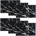 Black Marble Placemats Set of 6, Abstract Place Mats Washable Double-Sided Table Mats for Kitchen Dining Room Home Party Indoor Decor 6 PCS 12x18 Inch