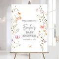 Editable Wildflower Baby Shower Welcome Sign, Personalized Boho Floral Baby Shower Sign, Spring Flowers Theme, Elegant Flower Decorations, Custom Name Signage for Boy or Girl #14