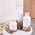 Ceramic Vase Set of 3 - Modern Decorative Vases for Home Decor, Rustic Farmhouse Boho Vases for Living Room, Mantel, Dining Table, Bookshelf, Kitchen or Entryway Decoration