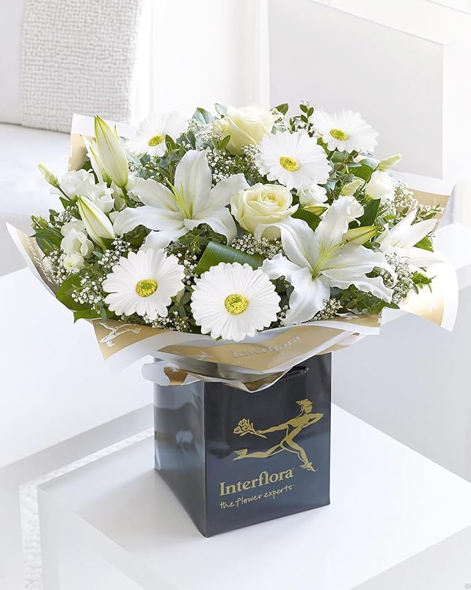 IPOPU Gerbera Daisy Artificial Flowers,20PCS White Daisy Artificial Flowers Fake Daisies for Wedding Party Office Home Decorations(White)