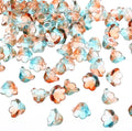 PATIKIL Glass Trumpet Flower Beads, 200 Pcs Gradient Flower Bead Charm for Jewelry Making DIY Craft, Bracelets, Earrings, Necklaces Decorations, Orange, Cyan