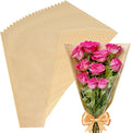 MYGOGOART 50 Pcs Flower Bouquet Wrapping Paper Flower Bags Sleeves for Bouquets Kraft Paper Floral Wrap Bags Flower Bouquet Supplies(14 x 22 x 4.7 inches)