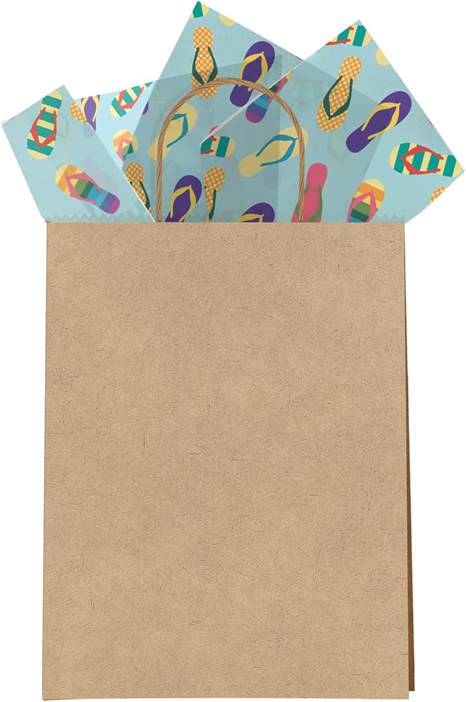 Pro Supply Global Sandals Printed Tissue Paper for Gift Bags or Boxes and Wrapping - Bulk Decorative Art Tissue Paper for Packaging and Gifting | 24 Sheets 20" x 30"