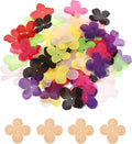 PATIKIL 1.8 Inch (4.5cm) Flowers Patch, 300Pcs Artificial Flowers Handmade Patches Silk Cloth Applique for Scrapbooking Wedding DIY Craft Supplies Card, Champagne