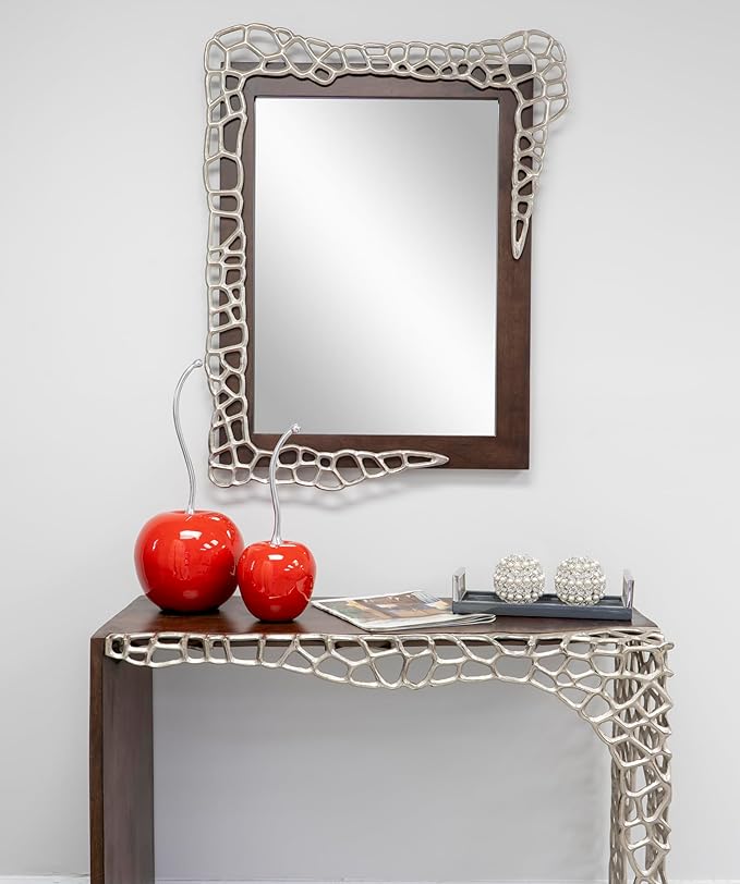 Modern Day Accents 3878 Facetas Perla 4" Silver Cristal & Pearl Spheres - Set of 2, Home Decor, Coffee Table Decor, Decorative Balls, Gem Sphere Ball, Modern Home Decor, Bowl fillers, Gemstone