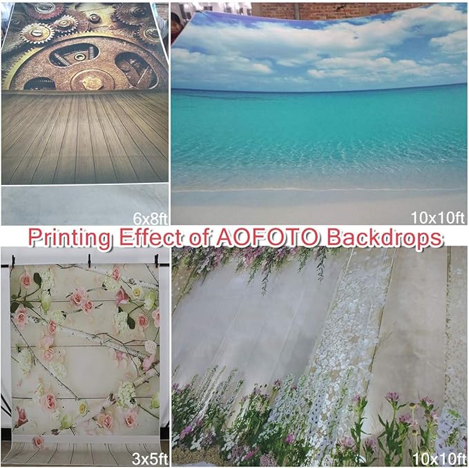 AOFOTO 10x6.5ft Cute Baby Elephant Backdrop Baby Shower Party Decoration Photography Background Watercolor Flowers Grey Wood Cartoon Girl Kid Boy Birthday Cake Dessert Table Banner Photo Studio Props