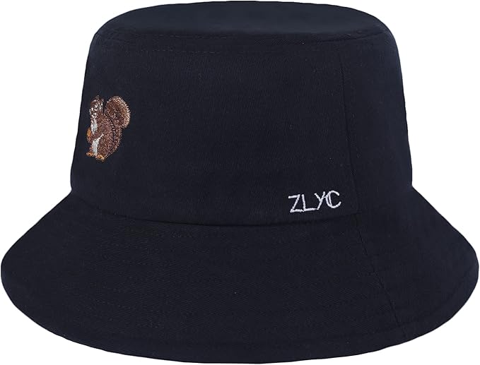 ZLYC Unisex Fashion Embroidered Bucket Hat Summer Fisherman Cap for Men Women