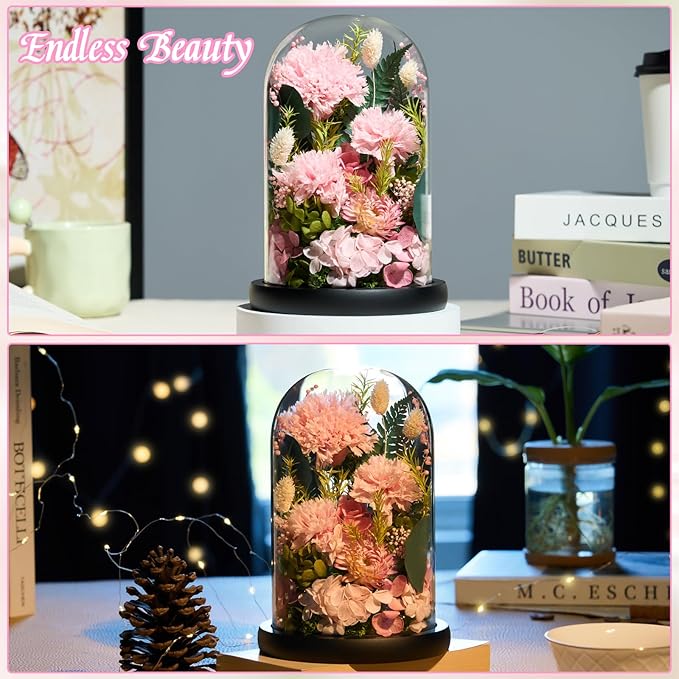 Preserved Roses,Forever Fresh Flowers 7.48in,Gift for Women,Mom,Grandma,Wife,Girlfriend,Sister,and Daughter Perfect for Birthday,Mother’s Day,Valentine’s Day (Thankful Pink3)