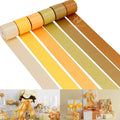 HUIHUANG Gold Ribbon for Gift Wrapping 1-1/2 inch Double-Faced Gold Satin Silk Ribbon Assortment for Flower Bouquet, Crafts, Bows Making, Christmas Holiday Decor- 6 Rolls x 5 Yards/Roll
