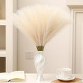 Faux Beige Pampas Grass - 60pcs 24 Inch Boho Home Decor, Artificial pompas Floral, Small Fake Pompous Grass for Table Centerpieces, Wedding and Baby Shower Decorations (Beige, 60 Pieces)