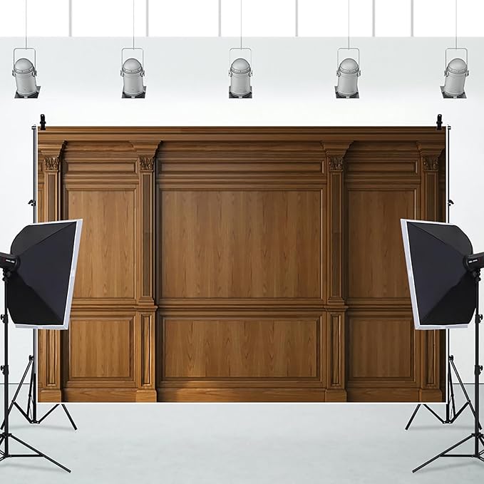 AOFOTO Vintage Room Inside Backdrop Classic French Frame Brown Walls Photo Background for Wedding Bridal Shower Party Banner Home Headboard Decor Wall Photo Studio Booth Props 12x8ft