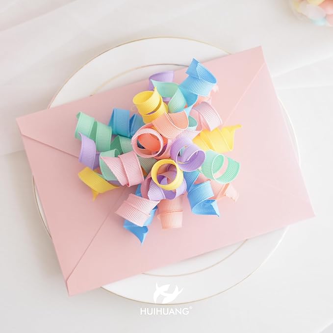 HUIHUANG Pastel Curly Ribbon Bows Pastel Bows for Gift Wrapping, Self Adhesive Burst Gift Bow for Presents, Birthday, Holiday Party Favors, Wine Bottle, Treat Bags- 6 Counts