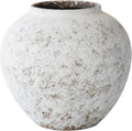 Hand Glazed Rustic White Ceramic Vase Flower Vase, Big Textured Round Vase for Centerpieces, Kitchen, Living Room, Bedroom Decor Gifts