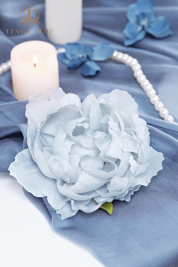 TINGE TIME Artificial Flowers Navy Blue Flower Combo for DIY Wedding Bouquets Table Centerpieces Arrangements Party Baby Shower Home Decorations