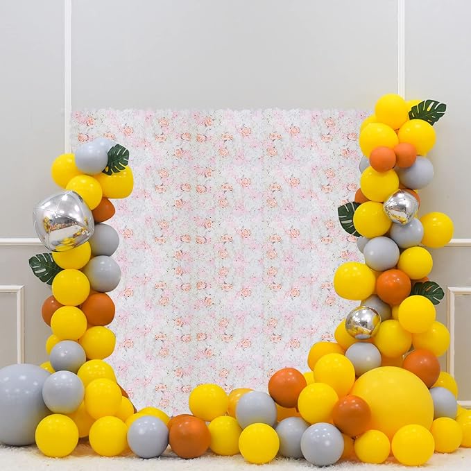 20 PCS Artificial Flower Wall Panel,Each Panel 24" x 16"3D Silk Rose Hydrangea Floral Backdrop,Handmade Eco-Friendly Flower Wall Photo Backdrop Decor (type5)