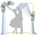 Square Balloon Arch Stand, 6.6x6.6 FT Gold Wedding Arch, Garden Arbor Garden Arches Metal Arch Backdrop Stand for Ceremony Party Birthday Bridal Baby Shower Anniversary Decoration