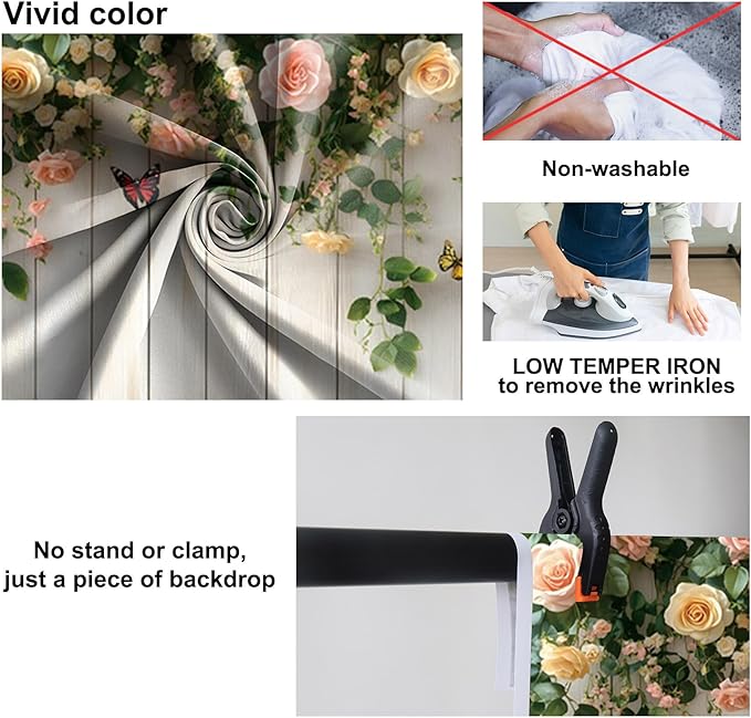 Baocicco 12x10ft Wooden Flower Backdrops for Photography Spring Botanical Green Leaf Butterfly Farmhouse Background for Engagement Bridal Shower Baby Shower Birthday Wedding Party Decoration Supplies