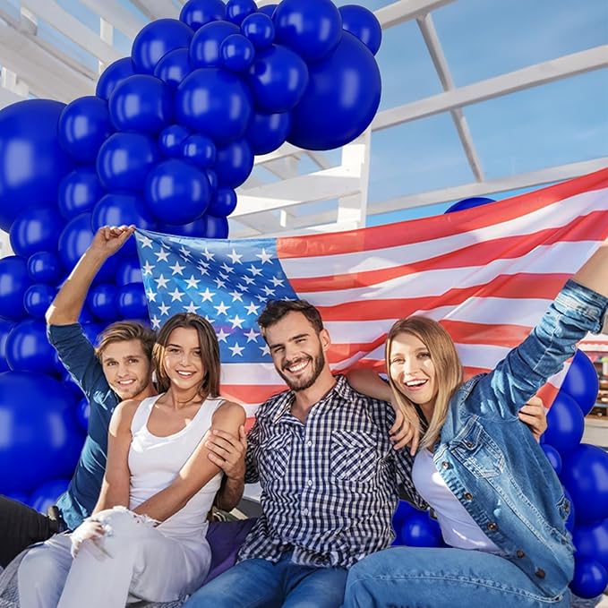 Togvu Royal Blue Balloons Different Sizes, 123 Packs Matte Blue Balloons, Pack of 18 12 10 5 Inch Premium Balloons Garland Arch Kit for Birthday Graduation Baseball Nautical Party Decorations
