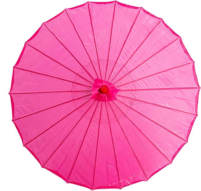 THY COLLECTIBLES 33" Japanese Chinese Umbrella Parasol for Wedding Parties, Photography, Costumes, Cosplay, Decoration and Other Events - Solid Color (Hot Pink)