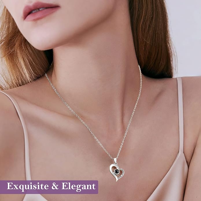Emibele Preserved Rose Gifts for Women, Eternal Flower Rose Box with Heart Necklace, Romantic I Love You Gifts for Her Women Wife Mom Grandma on Valentines Mothers Day Birthday Anniversary
