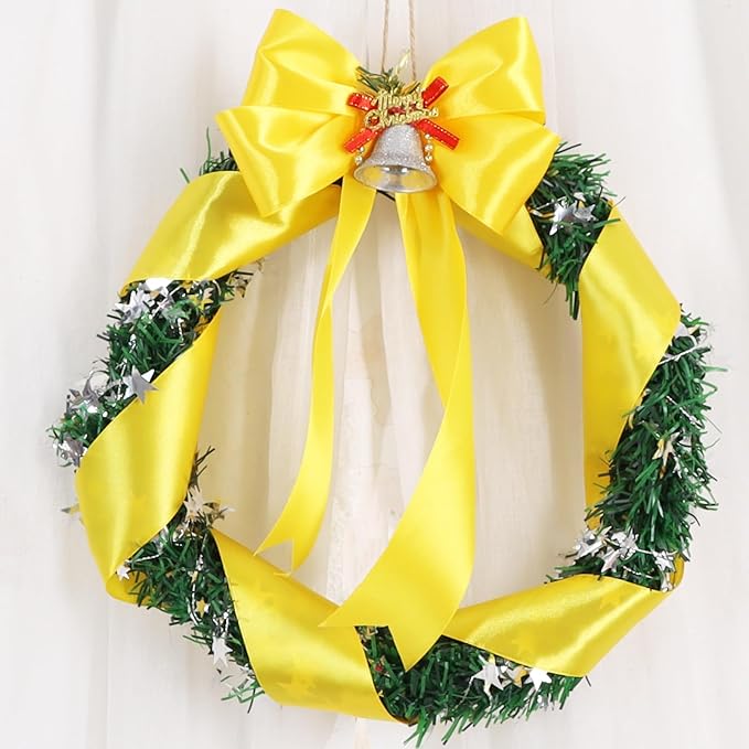TONIFUL 2 Inch x 25 Yards Wide Gold Yellow Satin Ribbon Solid Fabric Ribbon for Gift Wrapping Crafts Chair Sash Eternal Flower Invitation Cards Hair Bows Sewing Party Wedding Decoration
