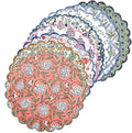 Ridhi Mix Bo-ho Round Place Mat Double Layer Floral Cotton Washable Placemats 15" Round Embroidery Block Print Table Mat Pack of 4-15 Inch Round