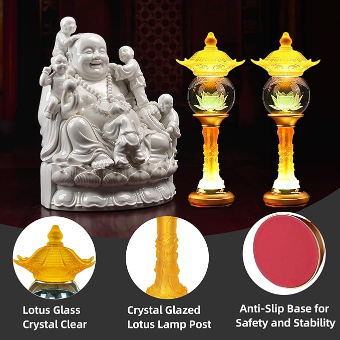Lotus Lamp for Meditation & Relaxation, LED Color Changing Buddha Light with Touch Control, Adjustable Brightness Mood Light for Yoga, Home Decor, Gift (11 inch)