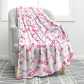Jekeno Checkered Bow Throw Blanket Gifts for Women Girls Her, Bow Themed Birthday Party Decorations, Pink Soft Microfiber Blankets Bows Room Decor for Home Bed Couch