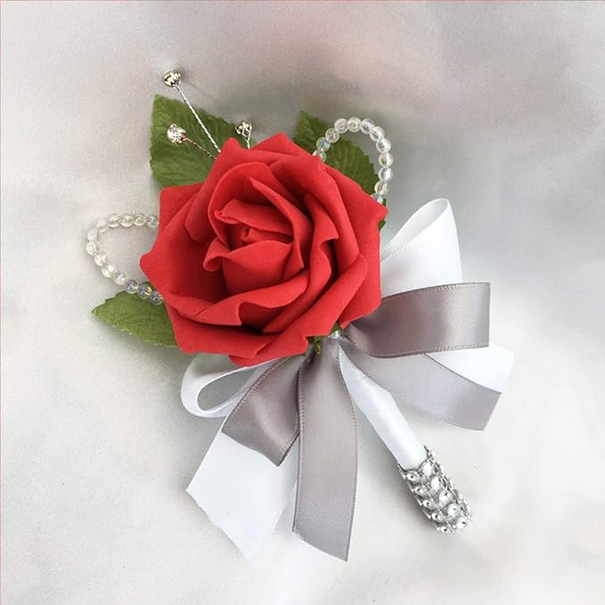 Artificial Rose Flowers 50pcs Red Fake Roses Artificial Foam Roses Real Looking w/Stem for DIY Wedding Bouquets Centerpieces Bridal Shower Party Home Cake Flower Decoration (Classic Red, 50 pcs)