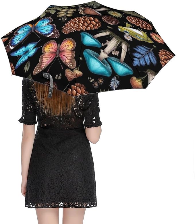 3 Fold Car Umbrella Folding Portable Automatic Umbrella Sunny Rain Sunscreen