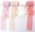 4 Rolls Chiffon Silk Ribbon，1.57 Inch Wide x 21.4 Yards Total Frayed Fringe Silk Ribbons，Suitable for Wedding Invitations, Party Decoration, Bridal Bouquets, Greeting Card(Multicolor)