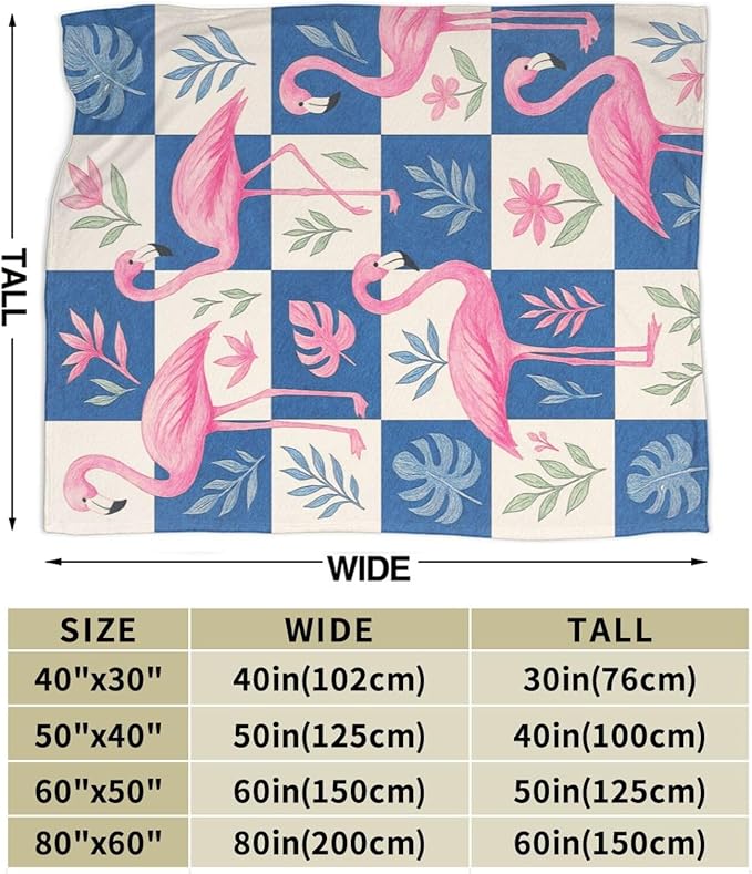 Flamingo Blanket Tropical Flamingo Throw Blanket Soft Cozy Fleece Fuzzy Stuffed Plush Flannel Animal Gifts for Girls Women Boys Kids Adults 40''x50''