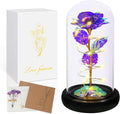 Childom Christmas Rose Gifts for Women,Birthday Gifts for Women Mom Christmas,Flowers for Delivery Prime,Purple Light Up Rose in A Glass Dome,Anniversary Rose Gift for Her Grandma Valentines Day