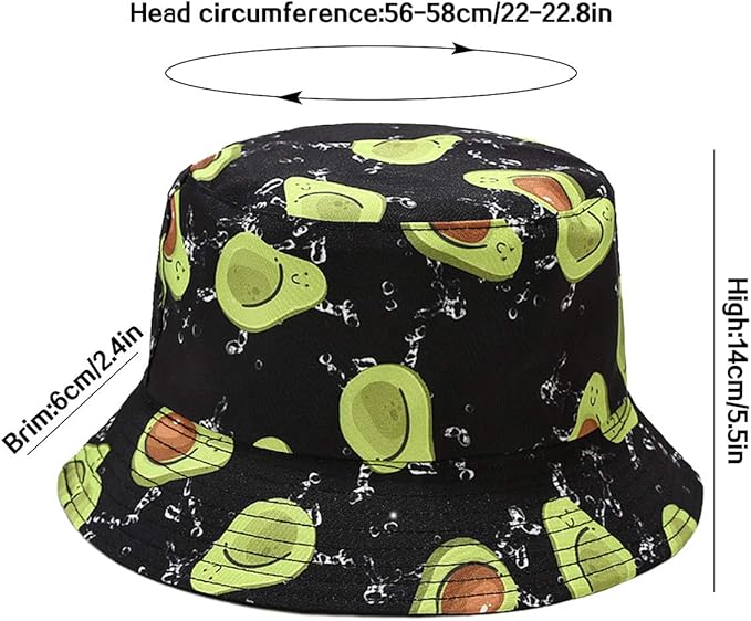 Malaxlx Unisex Bucket Hat Beach Sun Hat Aesthetic Fishing Hat for Men Women Teens, Reversible Double-Side-Wear