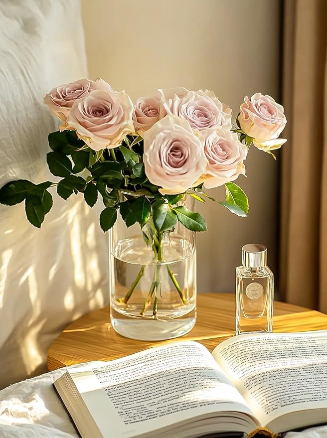 6 Inch Glass Cylinder Vases for Centerpieces | 12Pcs Clear Small Flower Vase for Wedding Decorations, Floating Candle Vases in Bulk, Hurricane Candle Holders for Table, Home Décor