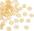 PATIKIL Random Glass Flower Beads, 50Pack Transparent Floral Beads Hibiscus Beads for DIY Jewelry Making Bracelets Bulk, Yellow
