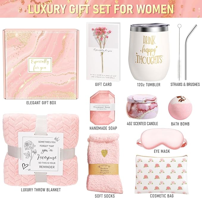 Gifts for Women Self Care Gift, Relaxing Care Package Spa Gift Basket, Valentines Day, Mothers Day, Christmas, Birthday Gifts for Women Mom Her Friend Sister Wife