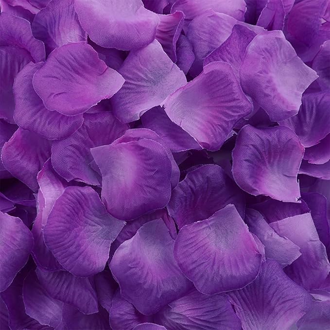 1000 Pcs Artificial Fake Rose Petals,Flower Petals for Romantic Night, Engagement, Party, Wedding, Event Flower Decorations, in Bulk(Purple)