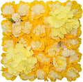 Flower Wall Backdrop, 12PCS 10.6"-15.7" Artificial Flower Wall Panel with Various Styles, 3D Floral Wall Decor for Wedding Photo Background Festive Party Home Decoration (L005, 15 * 15in)
